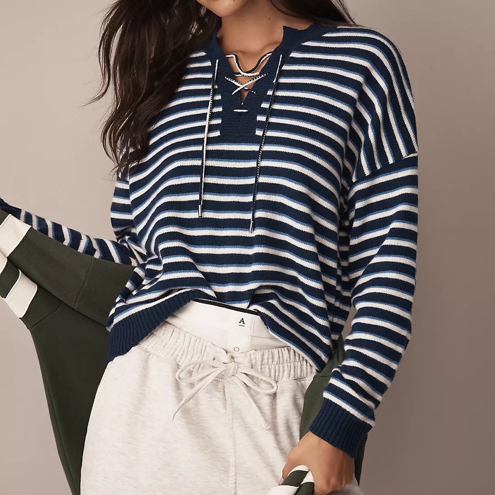 NWOT Anthropologie Sundry Lace-Up Sweater Size XL